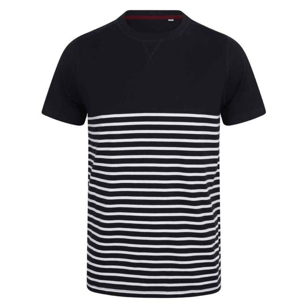 Front Row Adults Unisex Breton Striped T-Shirt / Navy/White